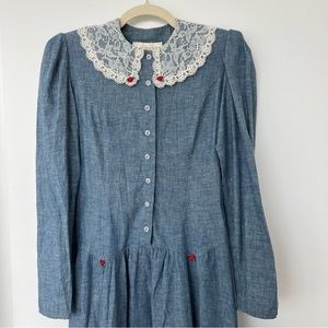 Gunne Sax prairie chambray midi dress